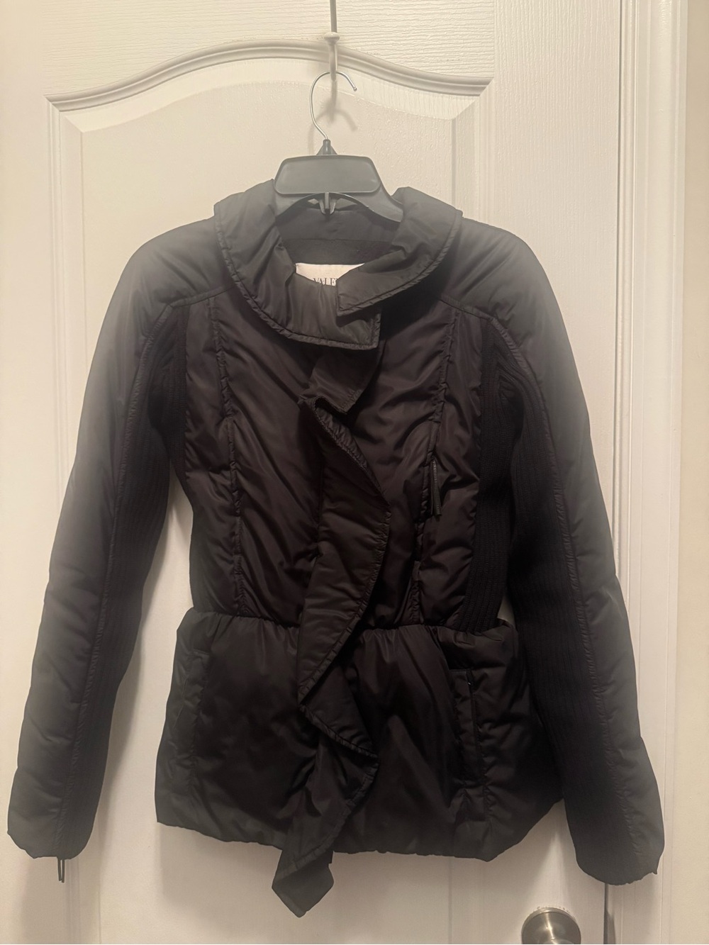 Valentino Black Ruffled Front Puffer Jacket